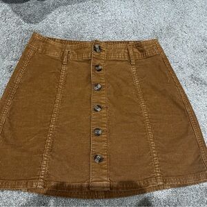Brown Button-Up Women's Skirt